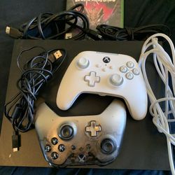 Xbox One X 2 Controllers With All The Cables Plus More 