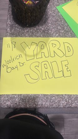 Yard Sale 11/8/2025 — 616 Woolrich Bay Dr.