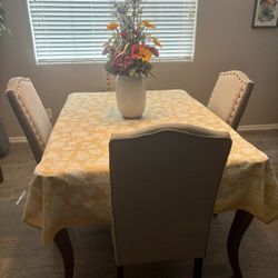 $150 Takes All! 6 Chairs & Dining Table With Leaf