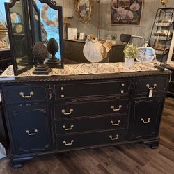 Black & Gold Antique Sideboard / Buffet 