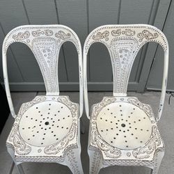 Hand Painted Metal Chairs 