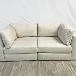 ( Delivery Available ) Burrow Union Modular Cream White Sofa