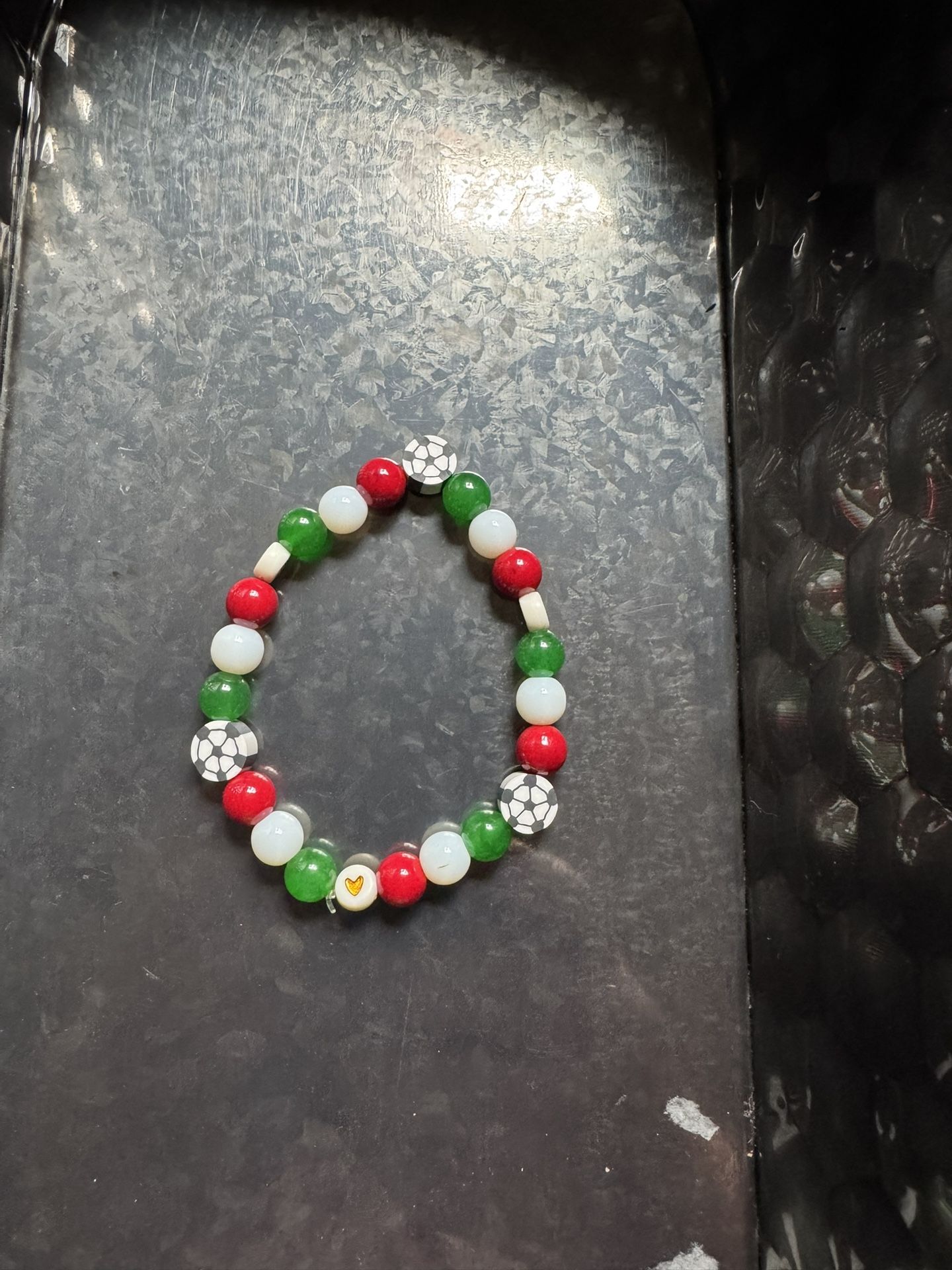 Soccer / Mexico Themed Bracelet With Heart.