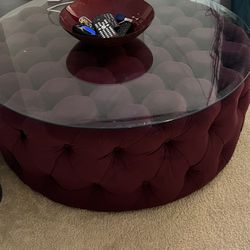 Dark Red Ottoman 