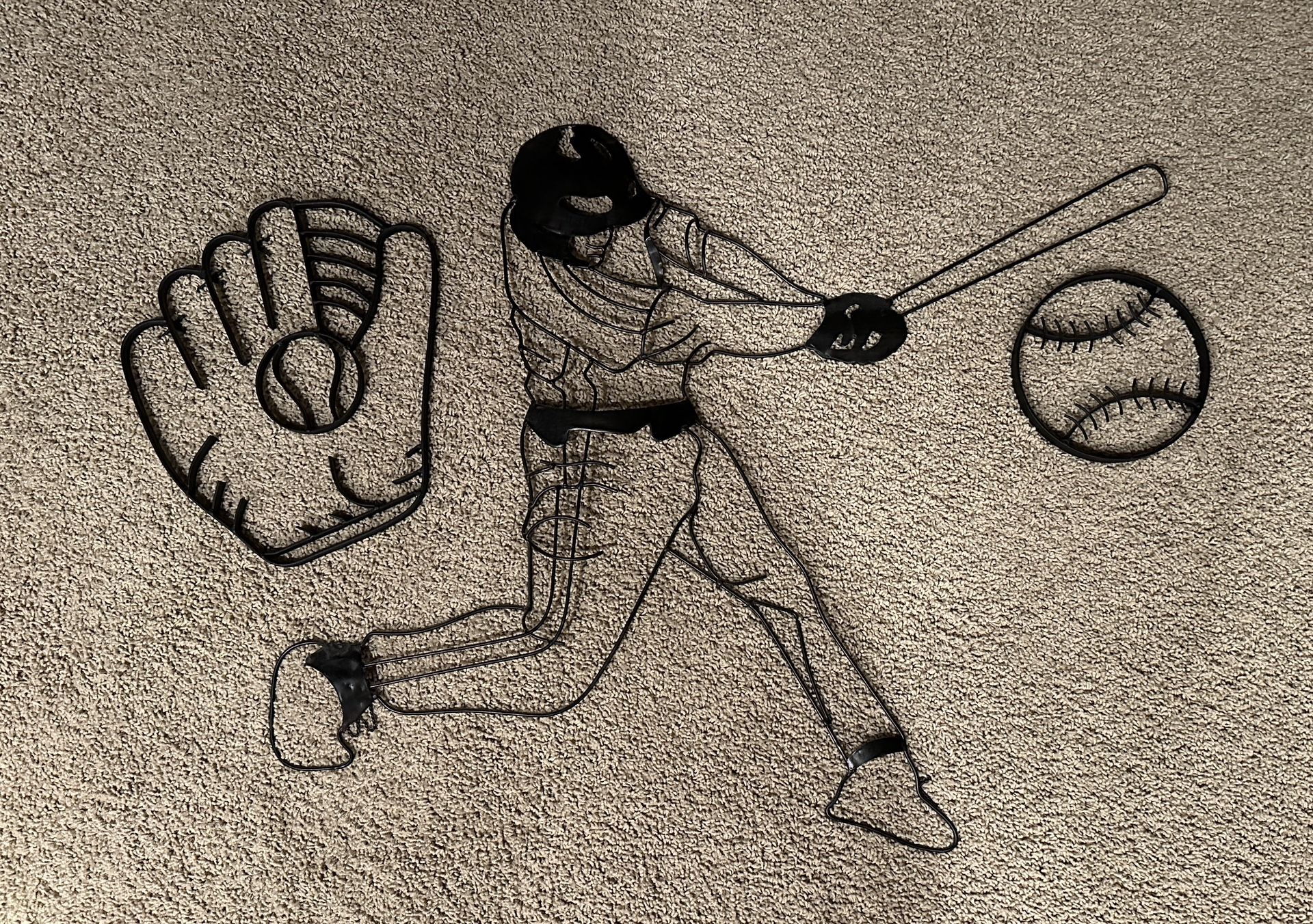 Large Baseball Metal Artwork