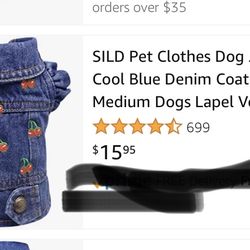 Denim jacket with cherries Size Small 