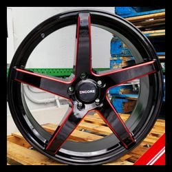Brand New 20" TL ENC48 5x114.3 Black Red Milled Wheels