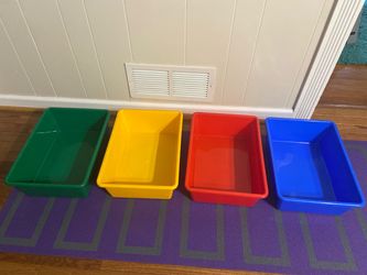 4 Plastic Stackable Storage Containers/Trays