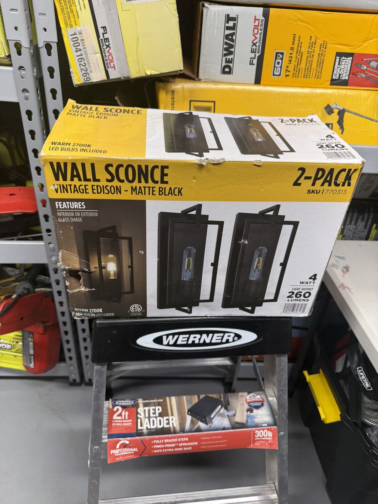 WALL SCONCE VINTAGE EDISON - MATTE BLACK 2 PACK