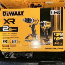 DEWALT 20V XR Lithium-Ion Cordless 2-Tool Combo Kit with 4.0 Ah and 1.7 Ah Batteries and Charger