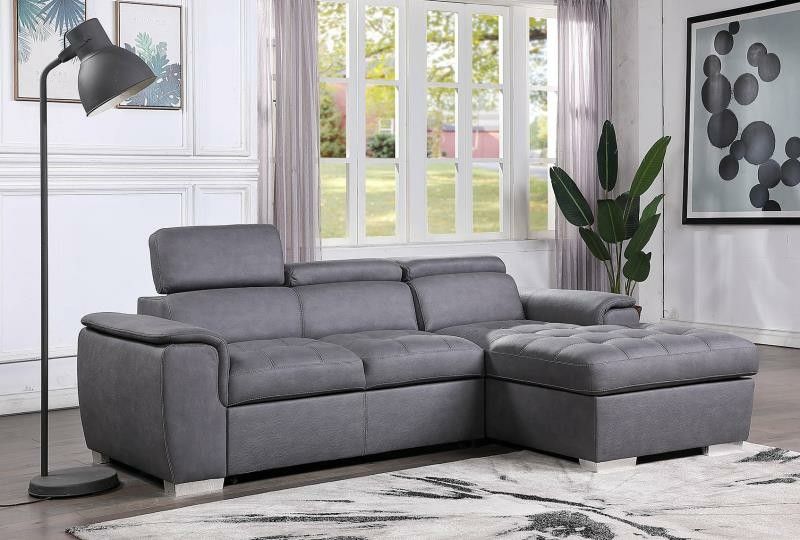 Diego Gray Sectional with Pull-out Bed
(Sofa & couch, living room)