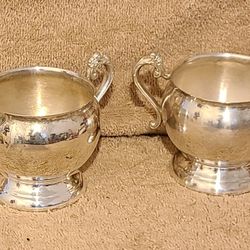 Vintage Newport Gorham Silverplate Y81051 - 2 Piece Set Creamer and Sugar