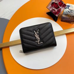 YSL Black Wallet With Box New 