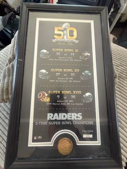 🏈🖤 RAIDERS 3-TIME SUPER BOWL CHAMPIONS – LIMITED EDITION FRAMED COLLECTIBLE 🖤🏈