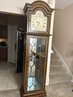 Brown Antique Grandfather Clock