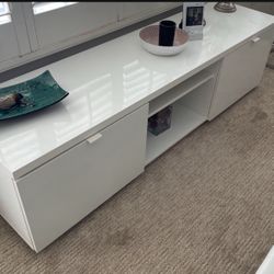 Modern White TV Stand / Media Console – Must Sell This Week