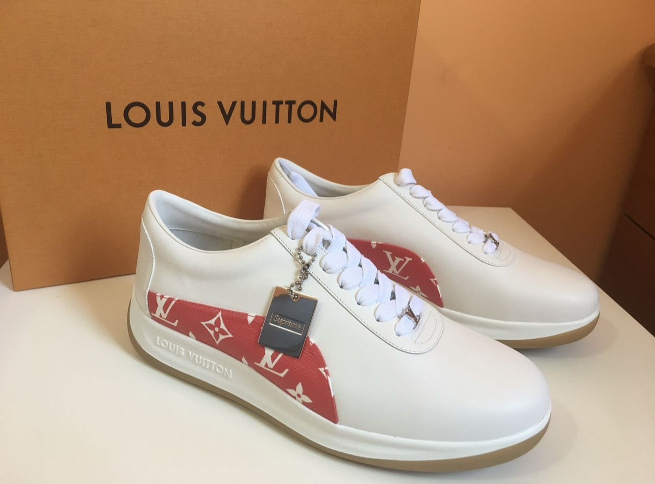 LOUIS VUITTON Sport Supreme White Monogram In White/red/gum
