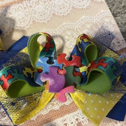 Autism Month ! Support With Autism  Bows ! 