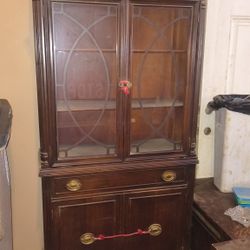 Antique Mahogany China Cabinet 