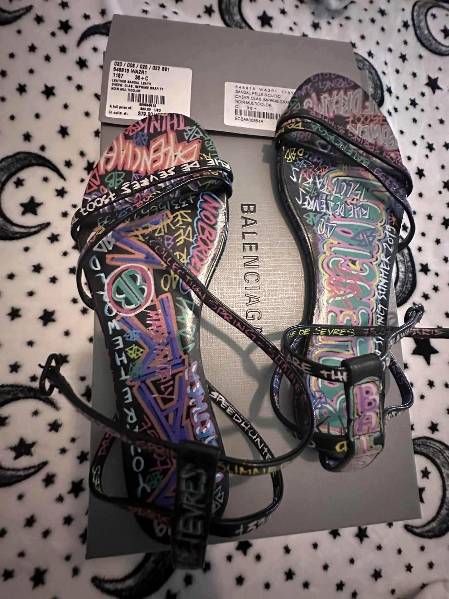 Balenciaga graffiti sandals sale