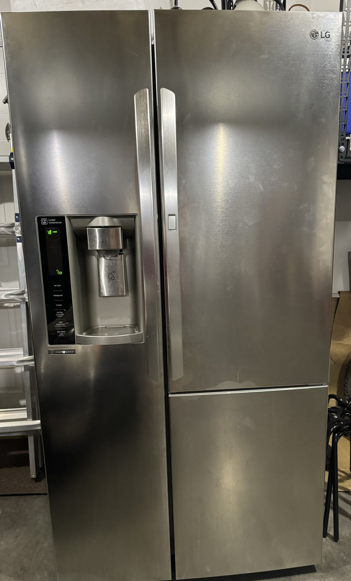 Refrigerator LG 36 inch Side-by-Side. 26 cu. ft. Door-in-Door Model LSXS26386S NEW LG Compressor