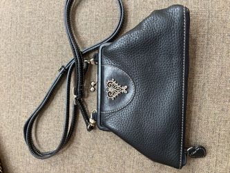 Brighton Black Leather Crossbody Bag