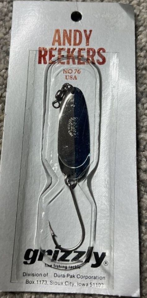Andy Reekers Grizzly Fishing Trolling Spoons (Size 3) Chrome/ Dark Blue