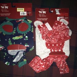 Pet Pajamas Christmas (1 Small outfit & X-Small 2 outfits) MSRP $30