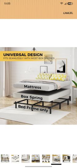 Black Metal Platform Bed Frame full size