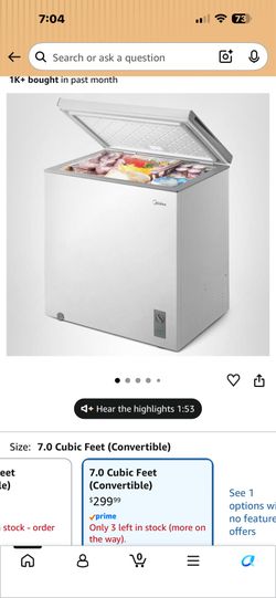 Midea 7cu deep freezer