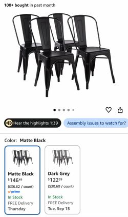 4 metal chairs