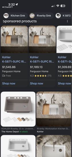 Kohler Riverby Undermount Kitchen Sink Truffle