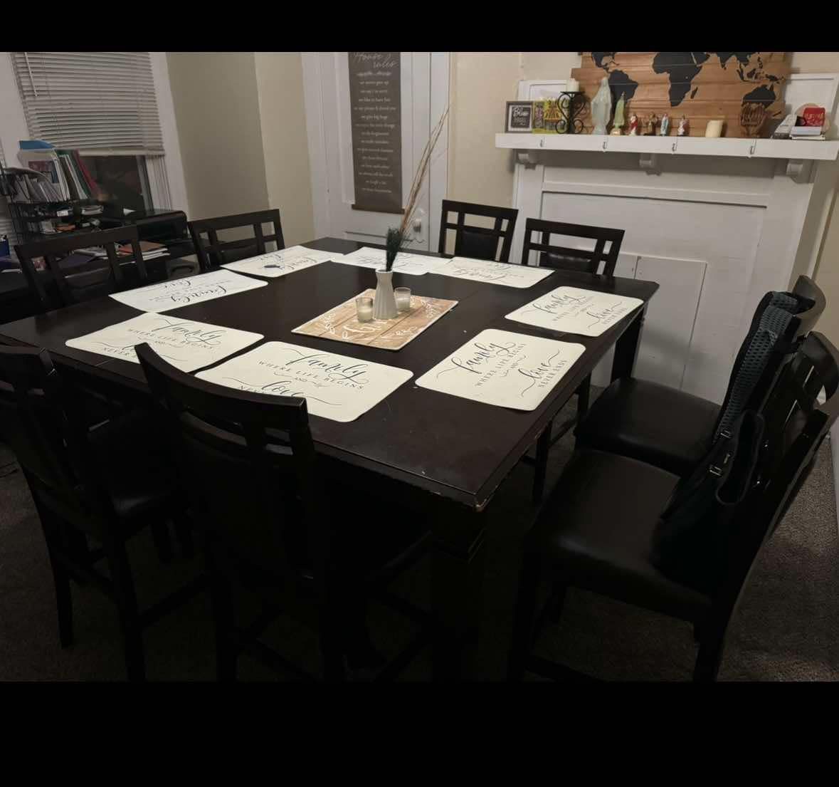 High Top Table For 8 With Chairs
