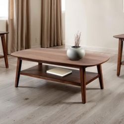 3 Pc Walnut Coffee Table Set Brand New In Box 