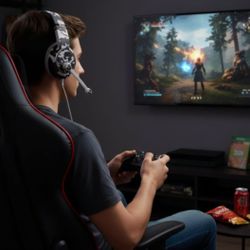 PHOINIKAS H-1 Gaming Headset 3.5mm PlayStation Xbox PC Mac OPEN BOX/BOX DAMAGED/BLEMISHED. The image displays a PHOINIKAS H-1 (also known as Cosmic By