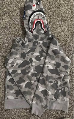 BAPE Honeycomb Camo Shark Full Zip Hoodie (Grey) – Size M