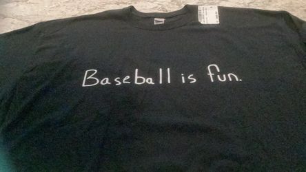 Baseball is Fun cotton tshirt 2 XL New with tag