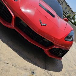 C7 Corvette Front Bumper, Zr1 Convertion, Fits Any C7 Stingray, Grand Sport Or Z06 torch red Paint Match 