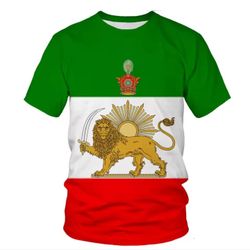 Iran Map Flag Shiro Khorshid Glory White Red Green Unisex Tshirt Persia Crown