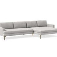 West Elm Andes 128” Right Multi Seat Double Wide Chaise Sectional