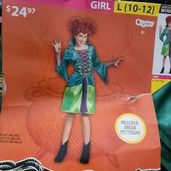 Hocus Pocus Girls Wini Costume Sz 10/12