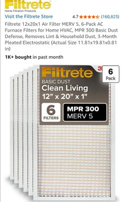 12x20x1 HVAC Filters