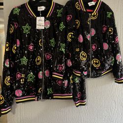 Women’s peace And Love sequin Bomber 