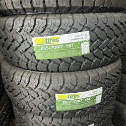 265/70/17 TBB - New Tires $125 EACH TIRE/ CADA LLANTA- INSTALLED AND BALANCED 