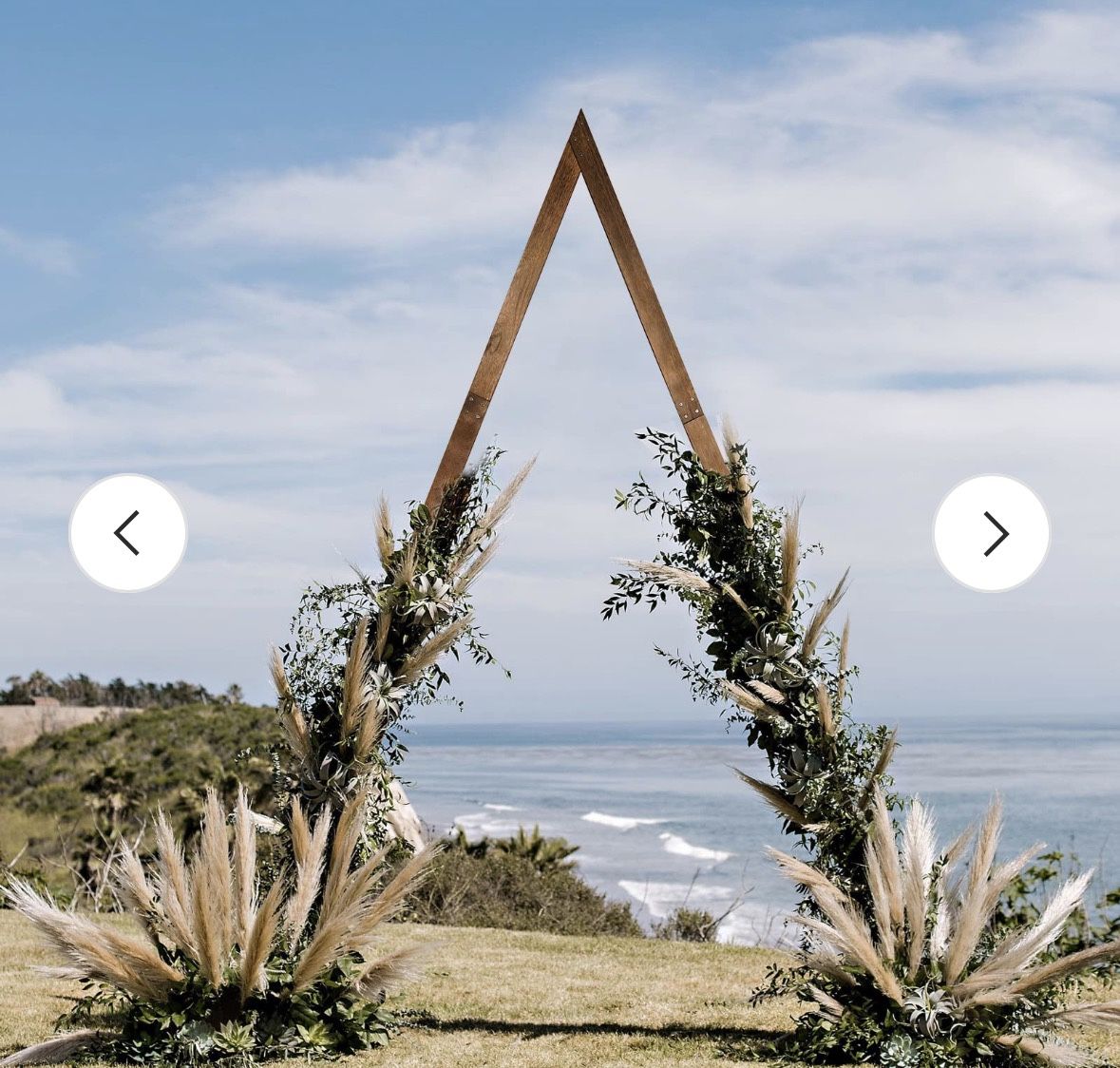 Wooden Triangle Wedding Arch Over 8ft Tall