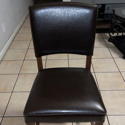 Brown Leather Cushion Chair