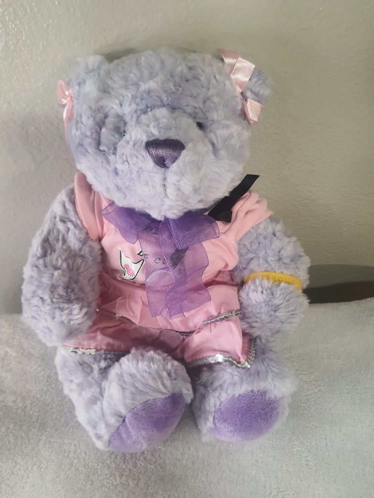 BABW Build a Bear Workshop Lavender Purple 15" Soft Teddy Bear Plush W/ Outfit