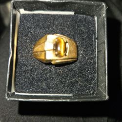 Tiger Eye 14k Over Silver Ring