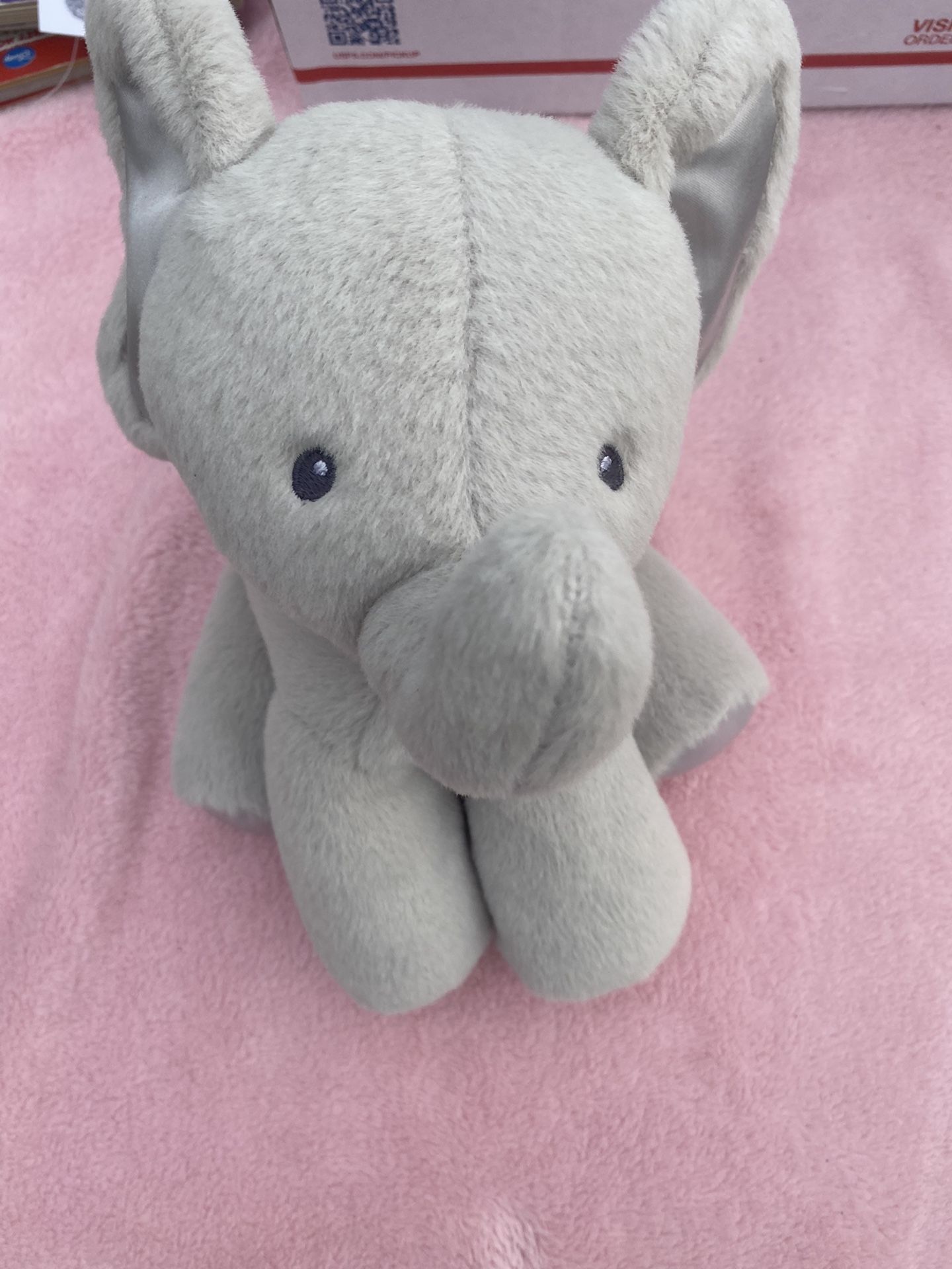 Baby GUND Bubbles Pink Elephant Plush Stuffed Animal Satin Ears Feet