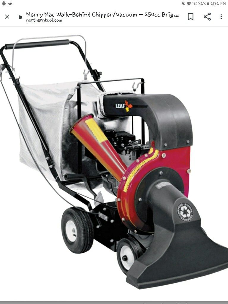 Merry Mac Walk-Behind Chipper/Vacuum — 250cc Briggs & Stratton 1150 Series Engine, ( PARTS ONLY)
